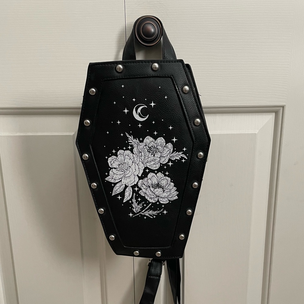 Floral Celestial Coffin Mini Backpack